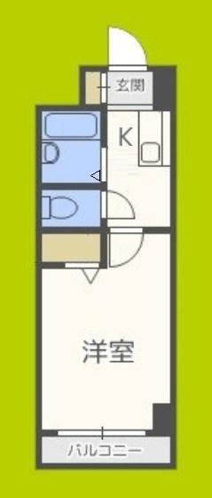 ノルデンハイム淡路(1K/4階)の間取り写真