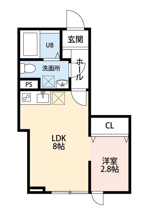 CRESCENT 台原(1LDK/3階)の間取り写真
