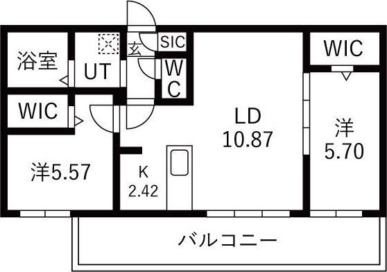 ELITE BASE HOPE II(2LDK/4階)の間取り写真