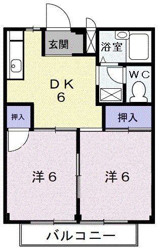 シティハイツM(2DK/2階)の間取り写真