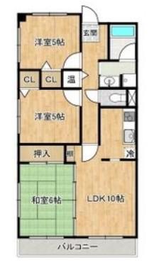 グランディオールシラトリ(3LDK/3階)の間取り写真