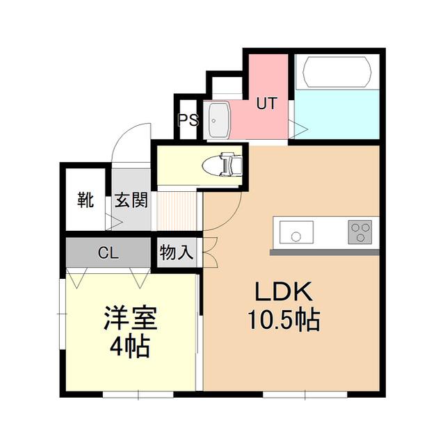快生ハイツ(1LDK/1階)の間取り写真