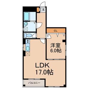 ブルーハーツ院内(1LDK/1階)の間取り写真