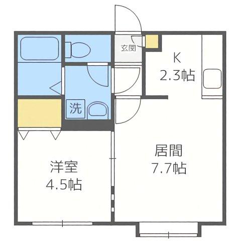 NORAVEIL(1LDK/3階)の間取り写真