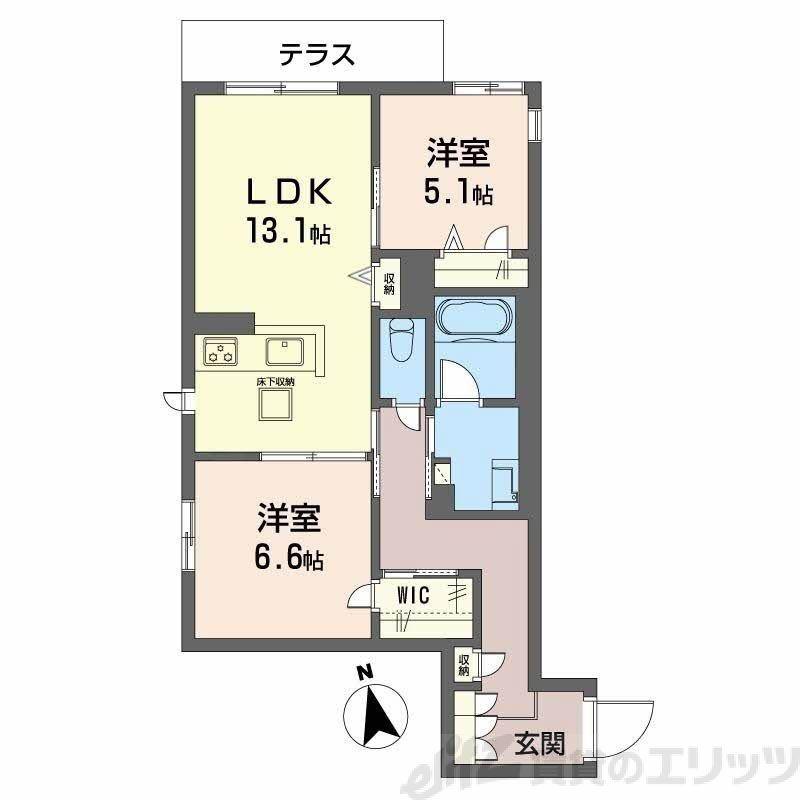 シャーメゾンひいらぎ(2LDK/1階)の間取り写真