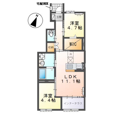 セリアージュ(2LDK/1階)の間取り写真