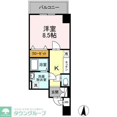 GLANPIA(1K/7階)の間取り写真