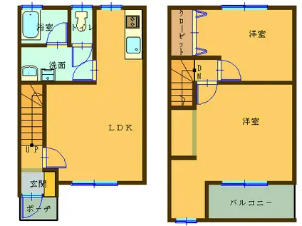 メゾン・M(2LDK/1階)の間取り写真