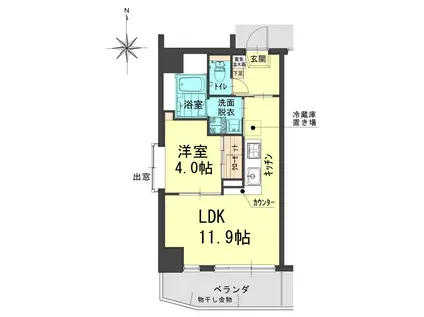 フェリシアコート幸町(1LDK/3階)の間取り写真