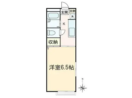 カーサラウロ(1K/1階)の間取り写真