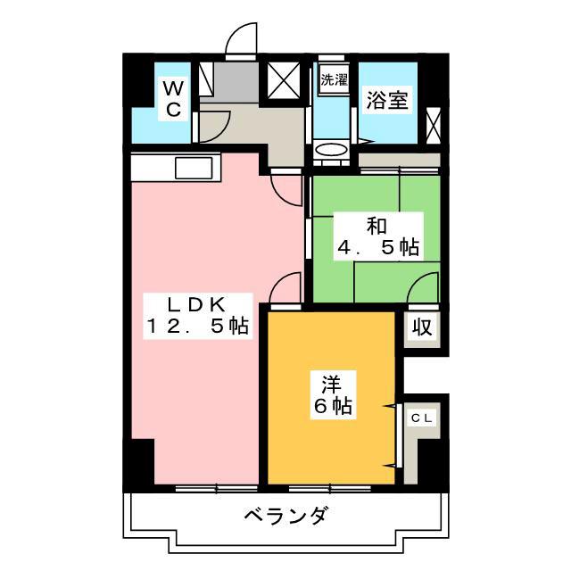 ホワイトプラザ(2LDK/1階)の間取り写真