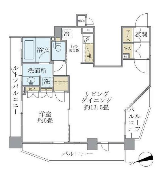 ステージグランデ本郷(1LDK/14階)の間取り写真