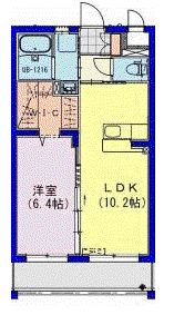 ライズキリシマ(1LDK/4階)の間取り写真