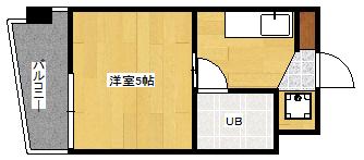 グレース幟町(1K/6階)の間取り写真