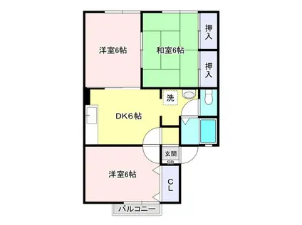 ヴィーナスIII番館(3DK/1階)の間取り写真