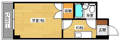アベニュー西山(1K/2階)の間取り写真