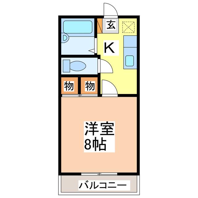 メゾン北町II(1K/2階)の間取り写真