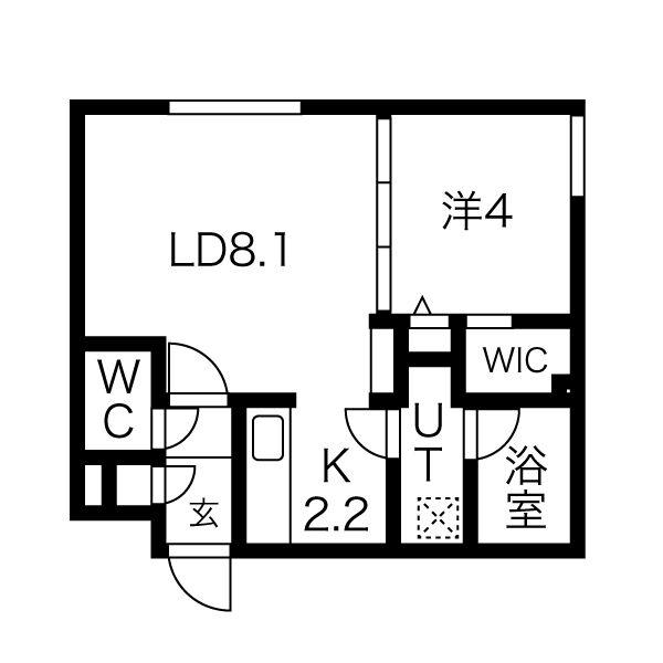 RILASSA HASSAMU(1LDK/4階)の間取り写真