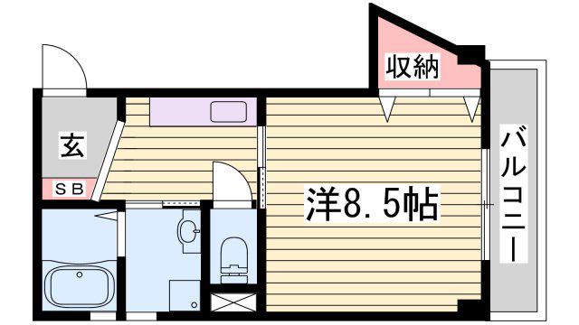 アビックス英賀保駅前(1K/2階)の間取り写真
