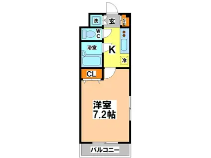 メイプル武蔵野(1K/1階)の間取り写真