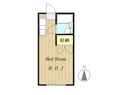 コーポ北形(1K/1階)の間取り写真