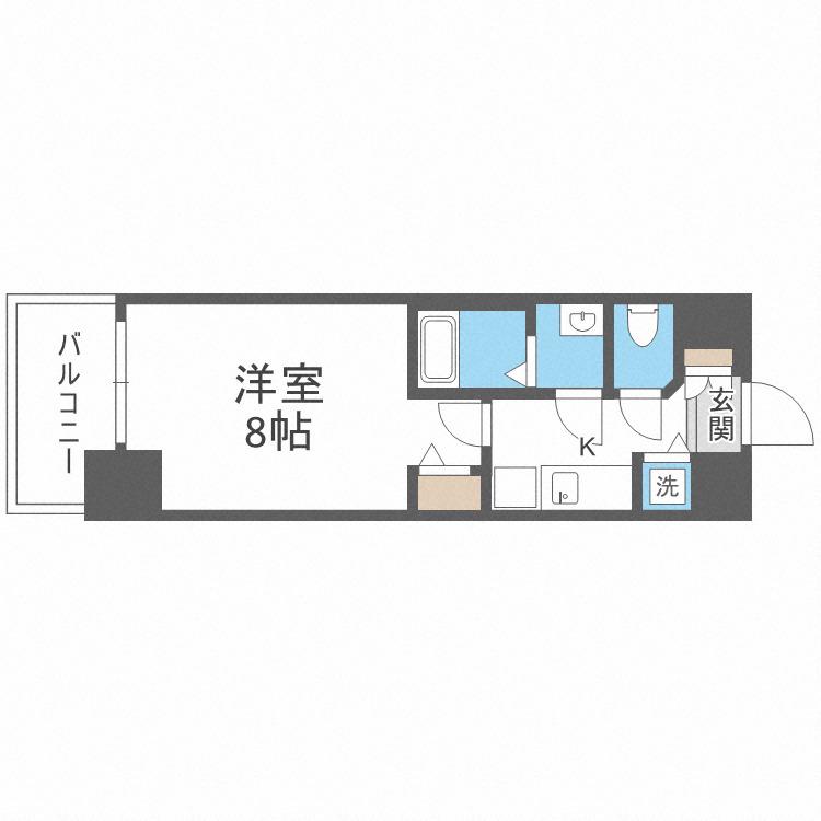 ディクス福島レジデンス(1K/13階)の間取り写真
