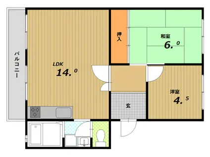 メゾン北鈴(2LDK/5階)の間取り写真