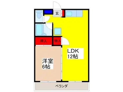 ひまわりハイツ(1LDK/2階)の間取り写真
