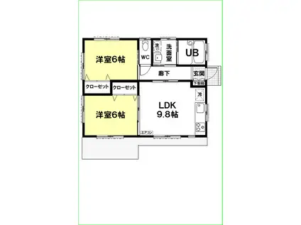 アーバニズム58(2LDK/1階)の間取り写真