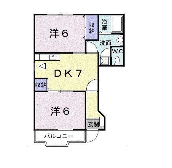 ソルフィ-I(2DK/1階)の間取り写真