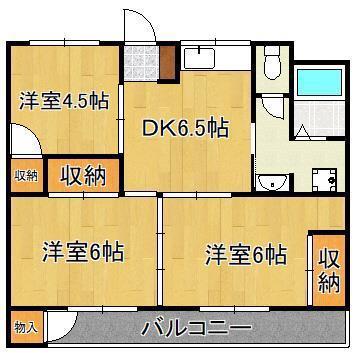 E-LUX祇園原(3DK/4階)の間取り写真