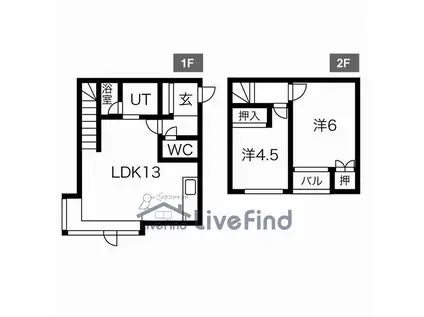 ハイブリッジ2 C・D(2LDK/1階)の間取り写真