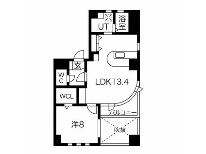 プライムヒルズ(1LDK/8階)の間取り写真