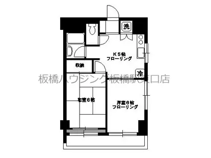 要町ヒルズ(2K/2階)の間取り写真