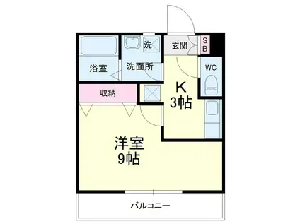 磐田ヒルズI(1K/2階)の間取り写真