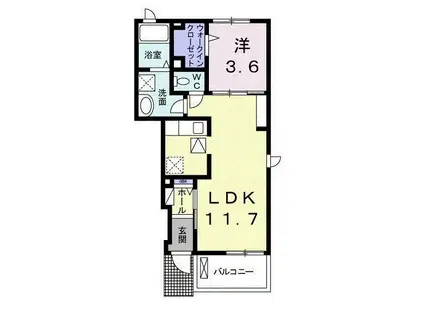 メゾン グラース(1LDK/1階)の間取り写真
