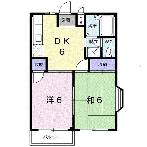 エルディム トミダ(2DK/2階)の間取り写真