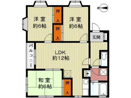 サンパティ(3LDK/1階)の間取り写真