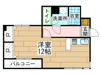 セジュール三萩野(ワンルーム/4階)の間取り写真