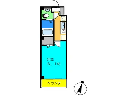 DAIWA CREST 桜木町(1K/1階)の間取り写真