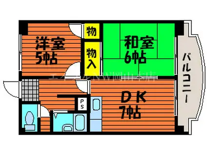 ふぁみーるらぽむ(2DK/2階)の間取り写真