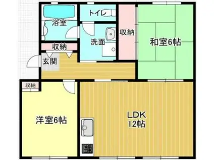 サンハイツ堰下(2LDK/3階)の間取り写真