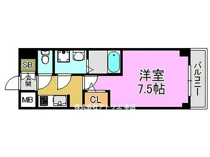 サムティ大阪GRAND イースト(1K/2階)の間取り写真