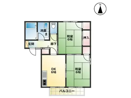 サンモールゴトーB(2DK/2階)の間取り写真