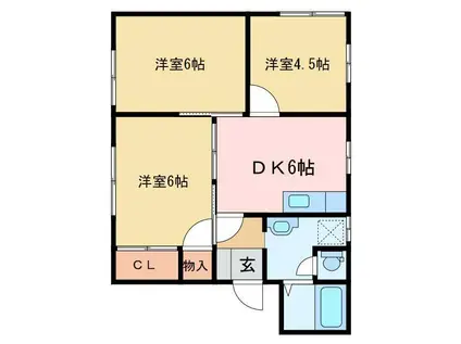 メゾントレビVII(3DK/1階)の間取り写真