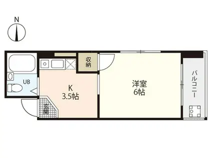 マスノコーポ(1K/5階)の間取り写真