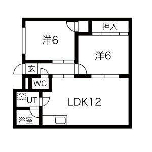 プリンセス高屋(2LDK/4階)の間取り写真