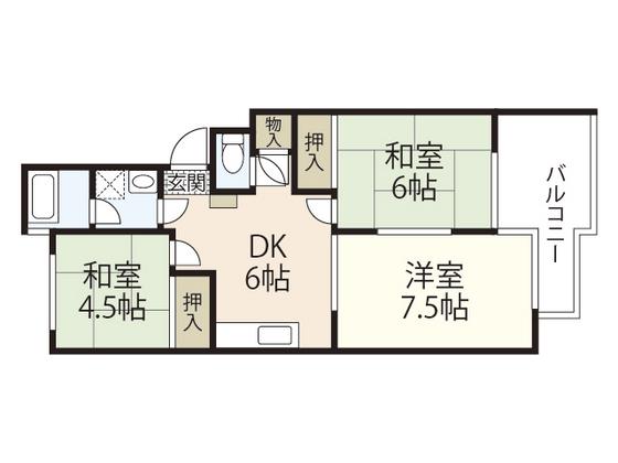 CASA 井口 A(3DK/2階)の間取り写真