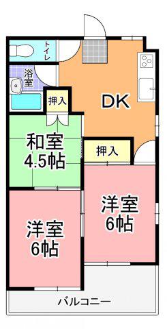 京鴨ビル(3DK/2階)の間取り写真