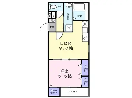 フジパレス堺北花田5番館(1LDK/2階)の間取り写真